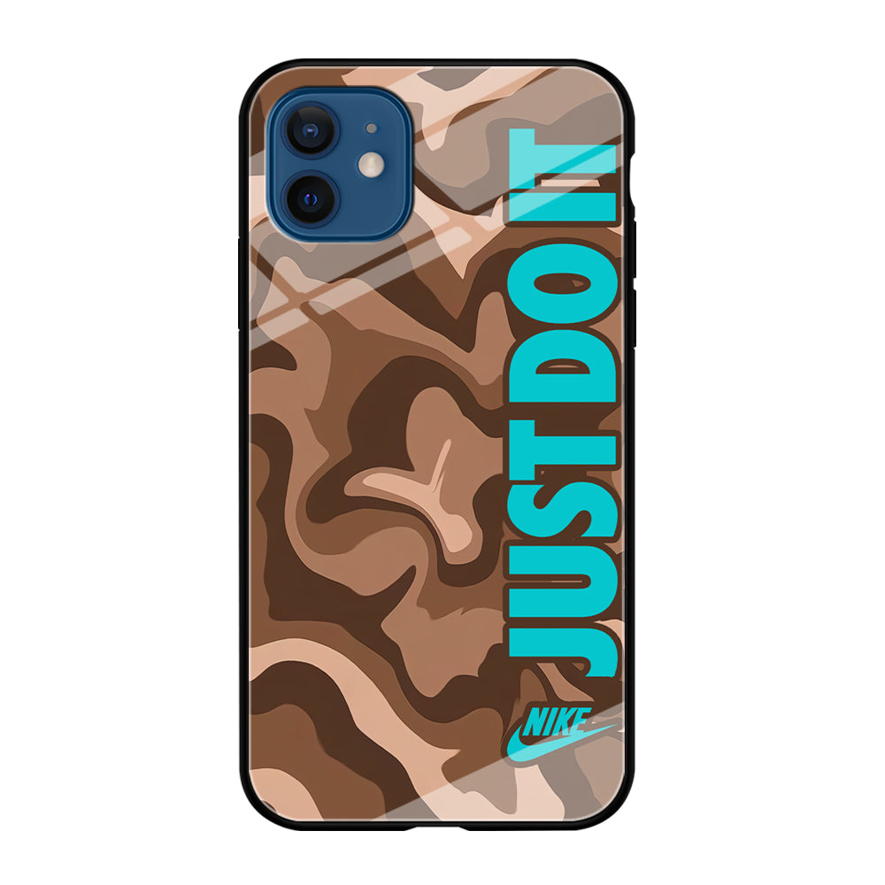 Nike Just Do It Marble Chocolate iPhone 12 Case