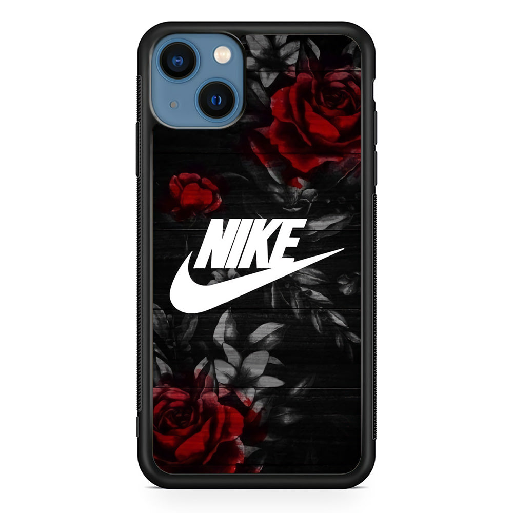 Nike Rose On Wood Pattern iPhone 13 Case