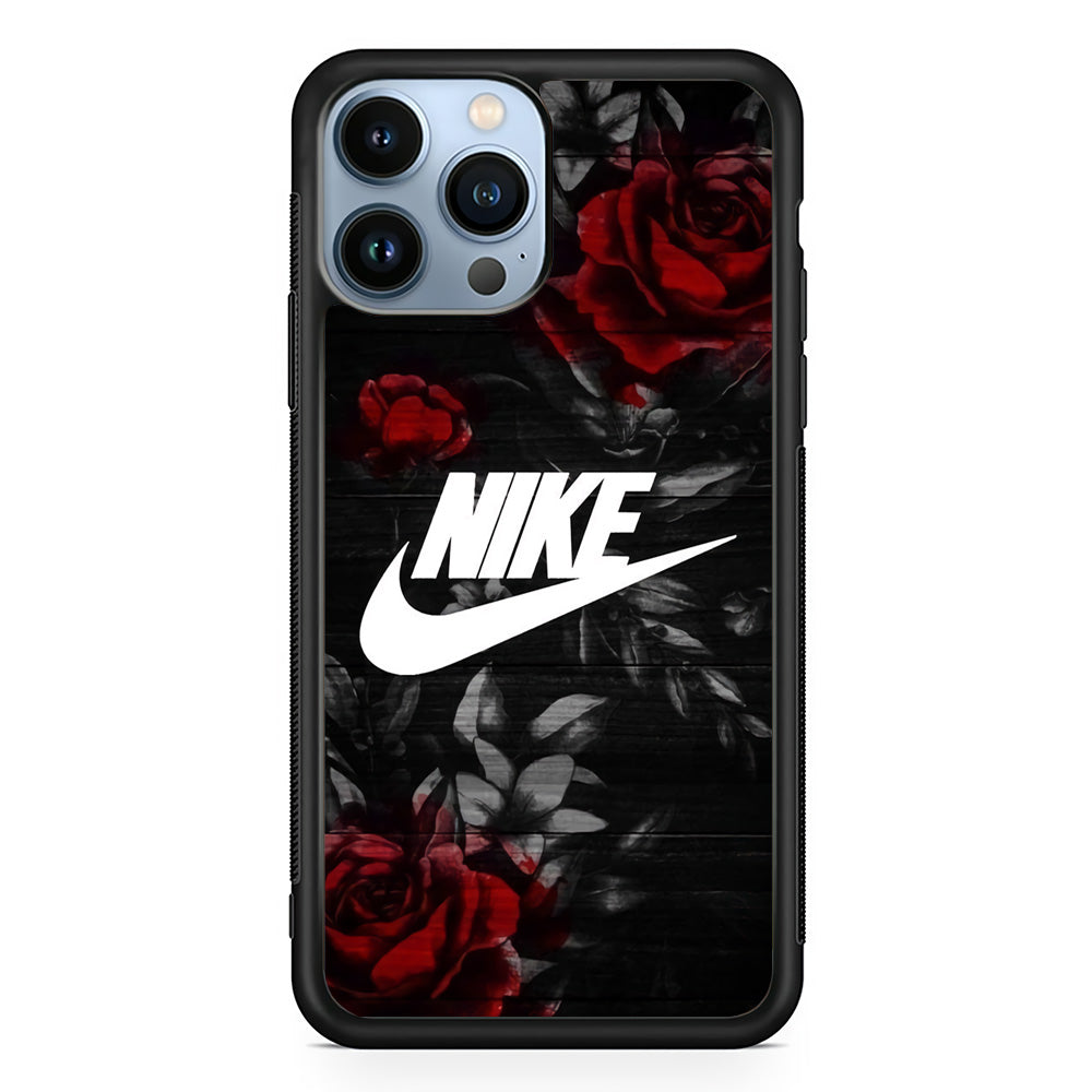 Nike Rose On Wood Pattern iPhone 13 Pro Max Case