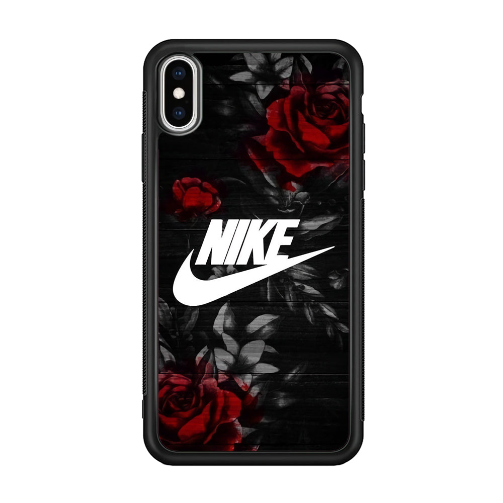 Nike Rose On Wood Pattern iPhone X Case