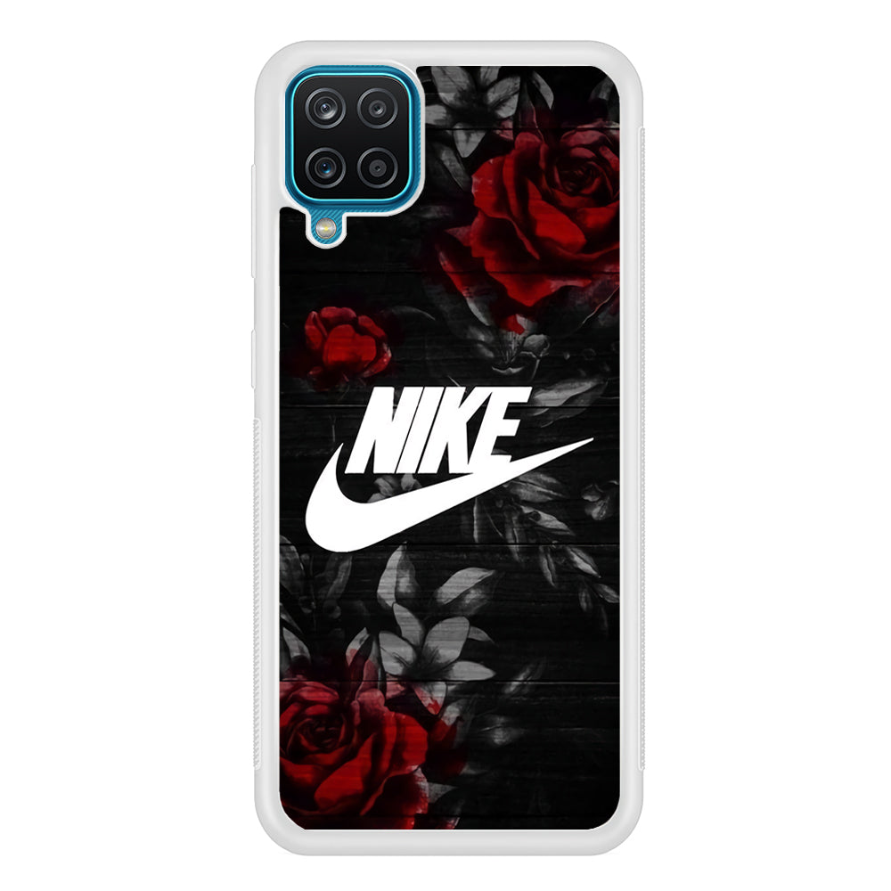 Nike Rose On Wood Pattern Samsung Galaxy A12 Case