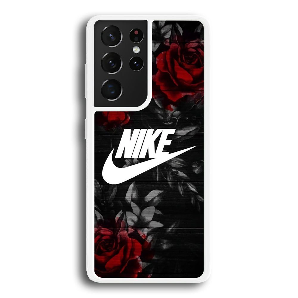 Nike Rose On Wood Pattern Samsung Galaxy S21 Ultra Case