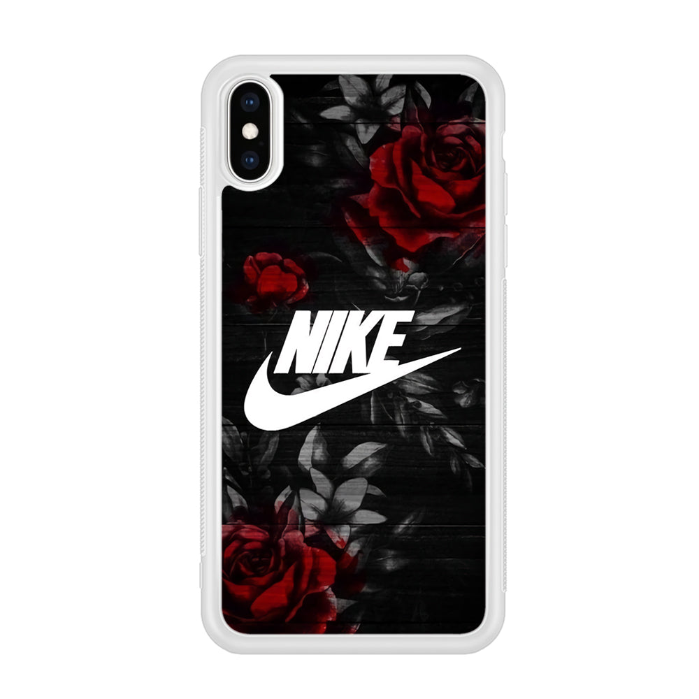 Nike Rose On Wood Pattern iPhone X Case