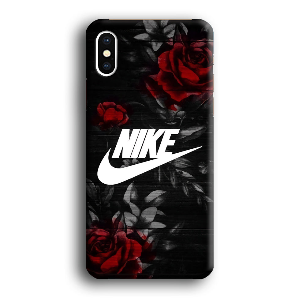 Nike Rose On Wood Pattern iPhone X Case