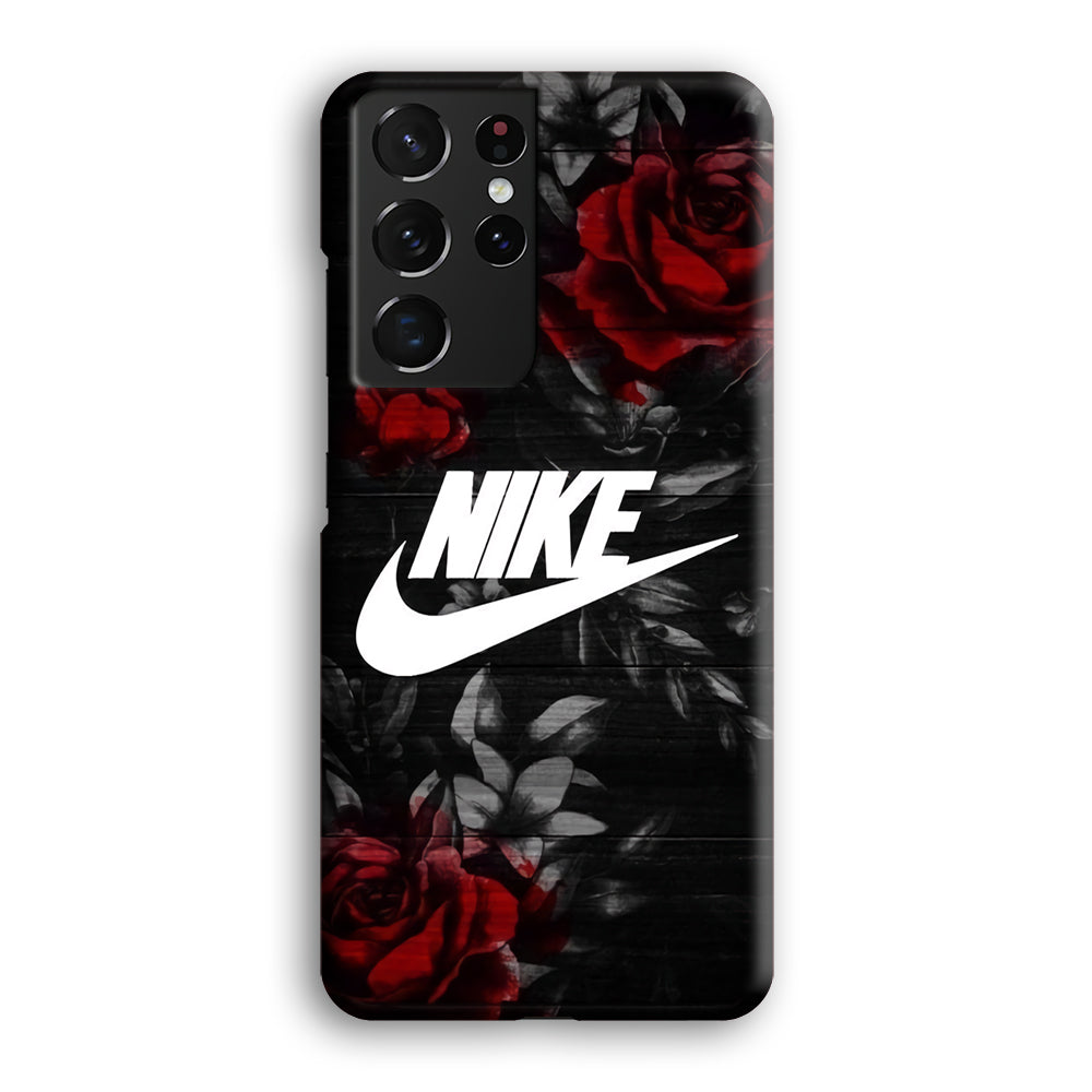 Nike Rose On Wood Pattern Samsung Galaxy S21 Ultra Case