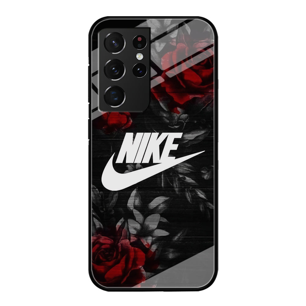 Nike Rose On Wood Pattern Samsung Galaxy S21 Ultra Case