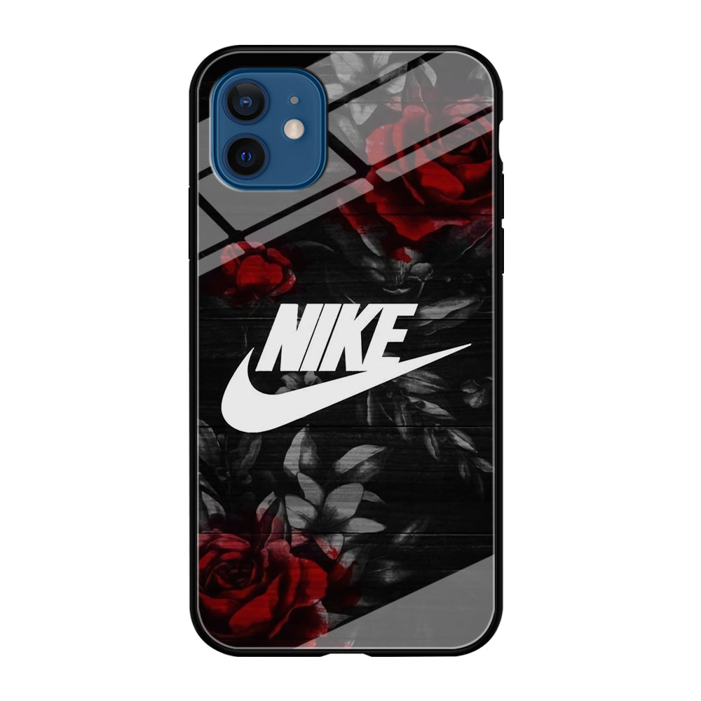 Nike Rose On Wood Pattern iPhone 12 Case