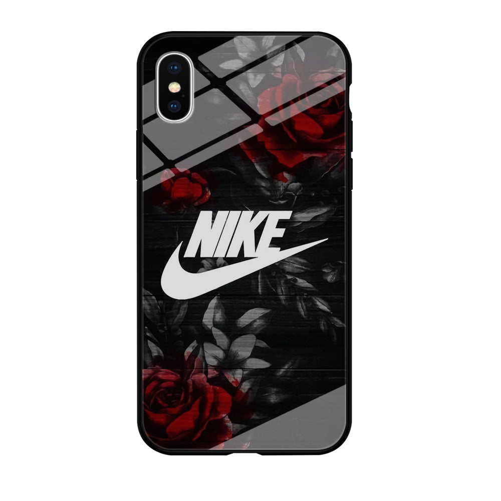 Nike Rose On Wood Pattern iPhone XS Case