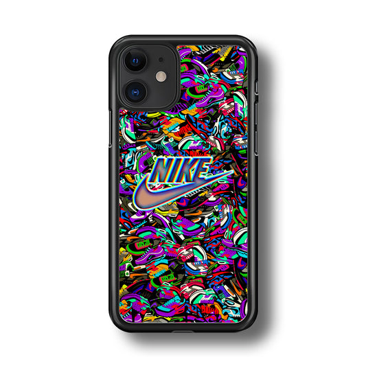 Nike Shiny Emblem in Doodle Art iPhone 11 Case