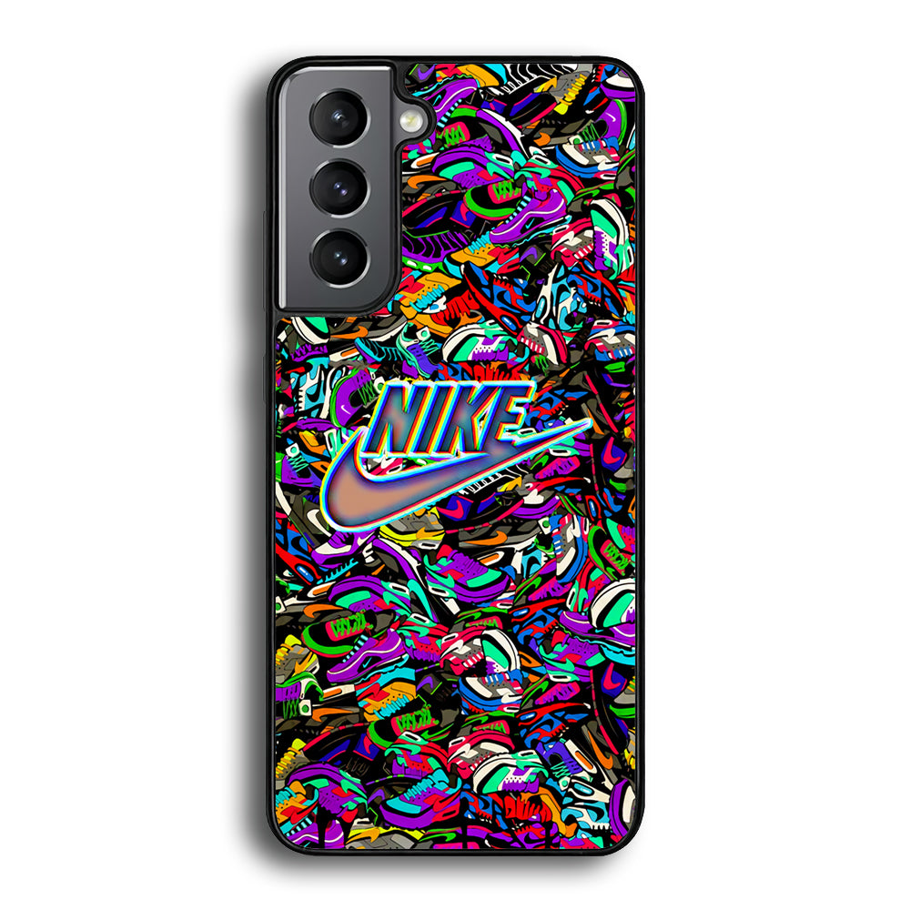 Nike Shiny Emblem in Doodle Art Samsung Galaxy S21 Case