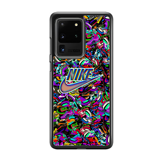 Nike Shiny Emblem in Doodle Art Samsung Galaxy S20 Ultra Case