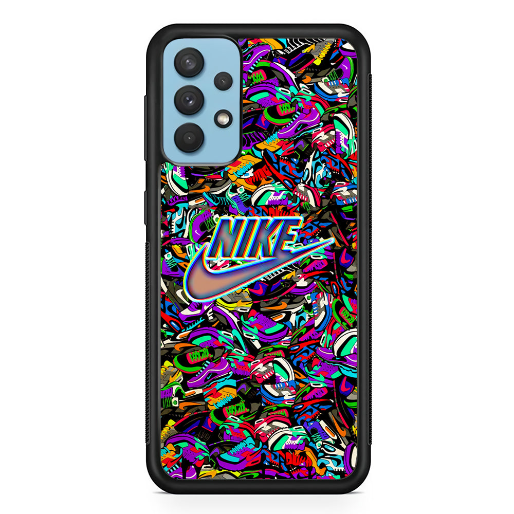Nike Shiny Emblem in Doodle Art Samsung Galaxy A32 Case