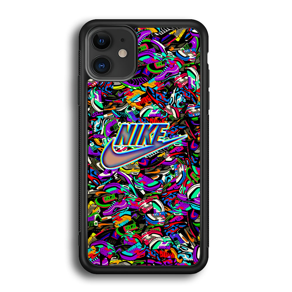 Nike Shiny Emblem in Doodle Art iPhone 12 Case