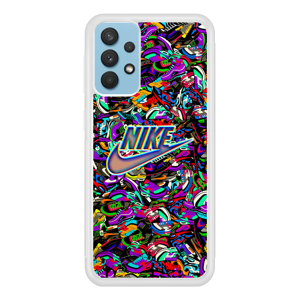 Nike Shiny Emblem in Doodle Art Samsung Galaxy A32 Case