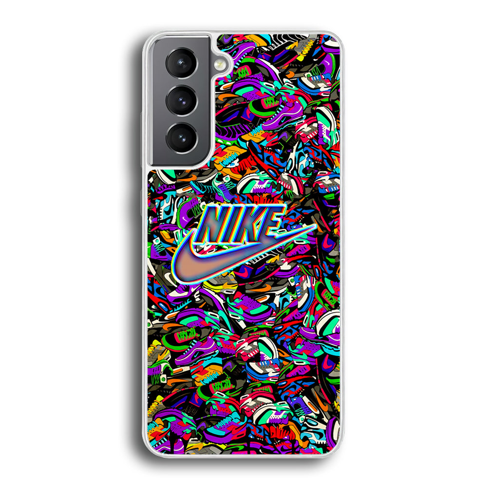 Nike Shiny Emblem in Doodle Art Samsung Galaxy S21 Case