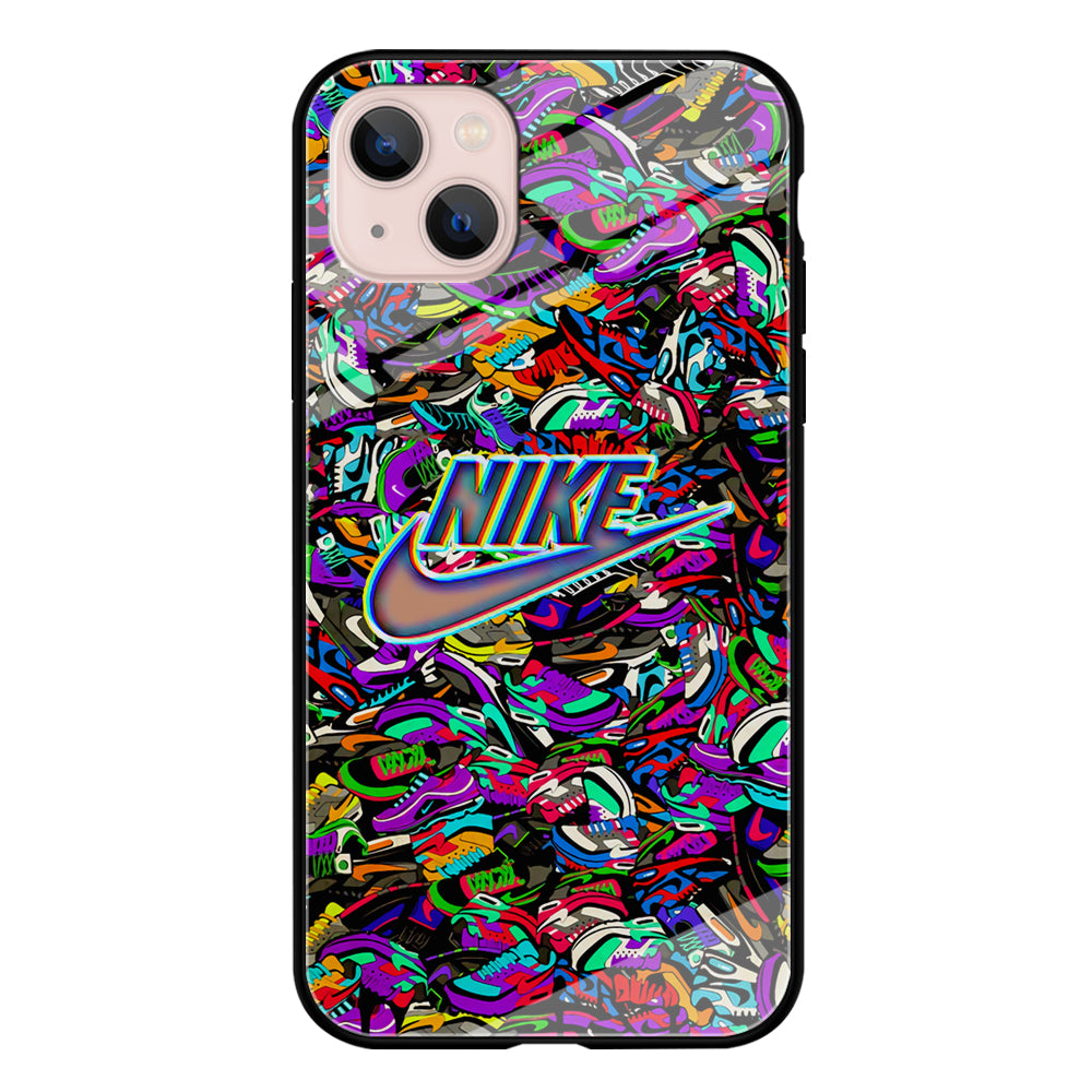 Nike Shiny Emblem in Doodle Art iPhone 13 Case