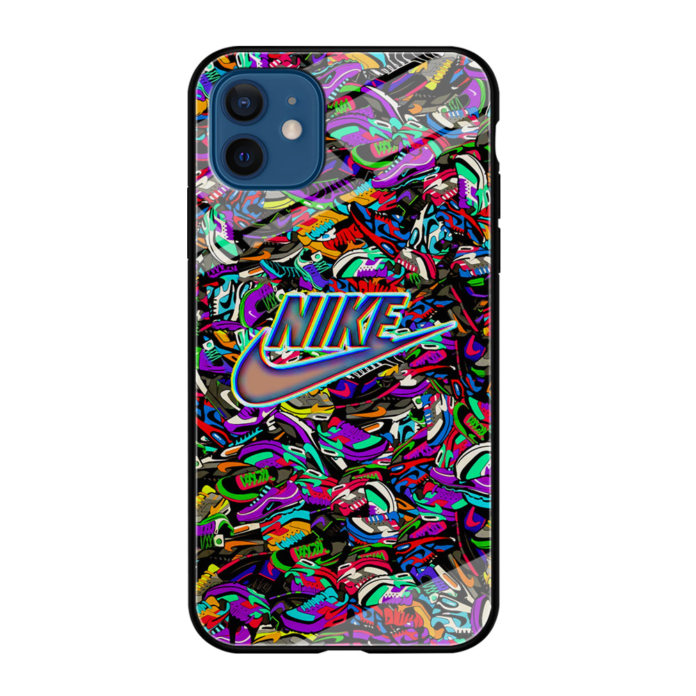 Nike Shiny Emblem in Doodle Art iPhone 12 Case