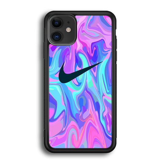 Nike Soft Marble Navy Logo iPhone 12 Case