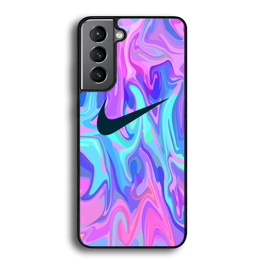 Nike Soft Marble Navy Logo Samsung Galaxy S21 Case