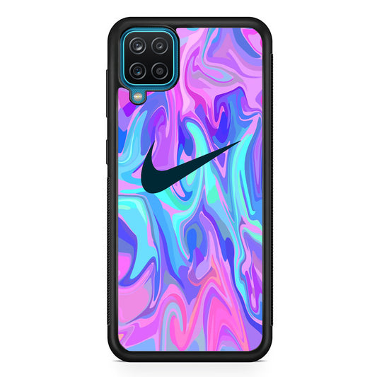 Nike Soft Marble Navy Logo Samsung Galaxy A12 Case