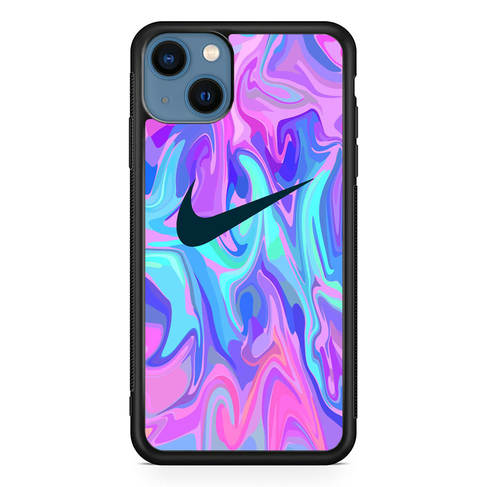 Nike Soft Marble Navy Logo iPhone 13 Case