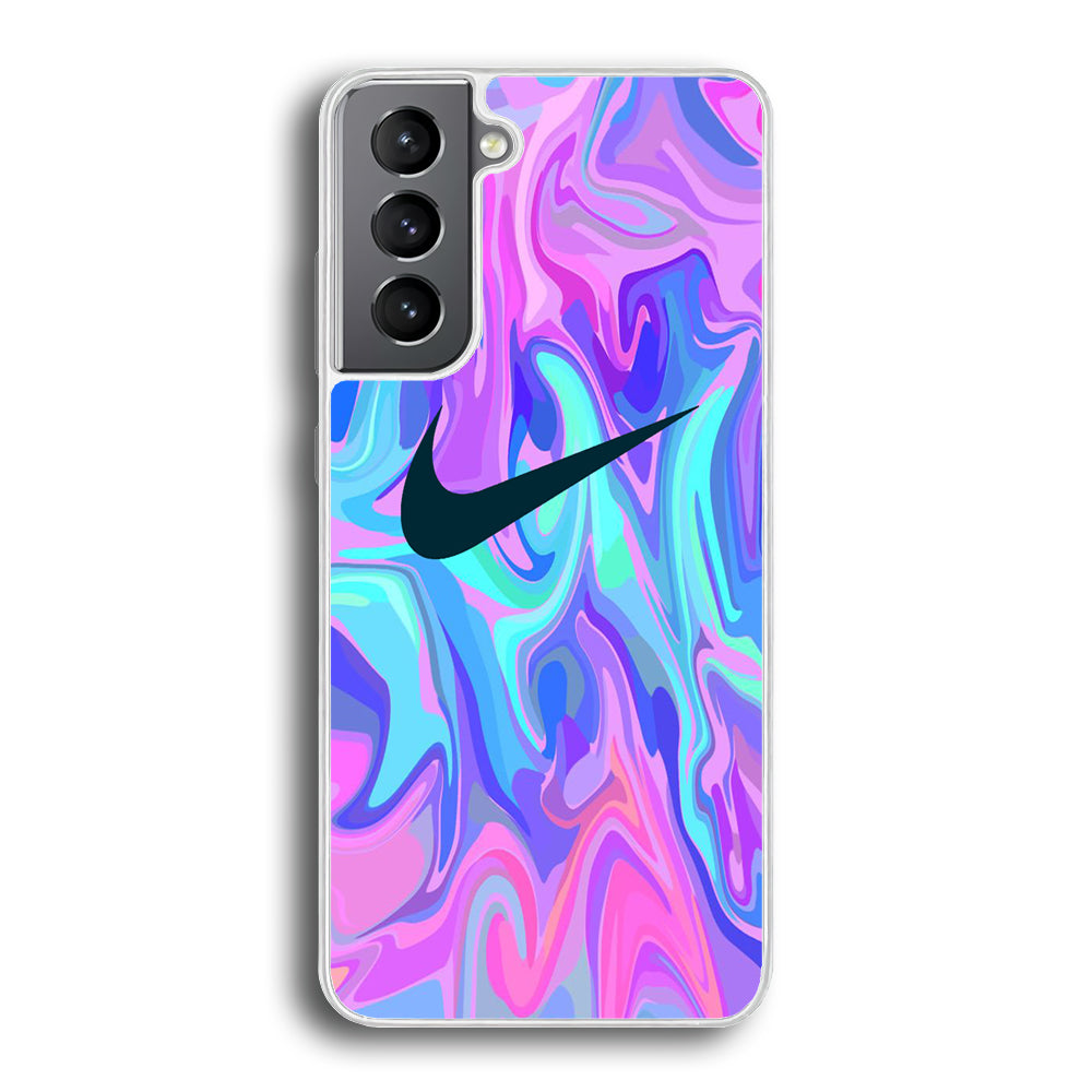 Nike Soft Marble Navy Logo Samsung Galaxy S21 Case