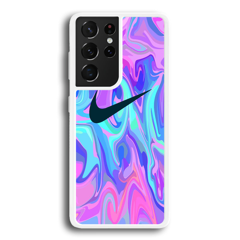 Nike Soft Marble Navy Logo Samsung Galaxy S21 Ultra Case