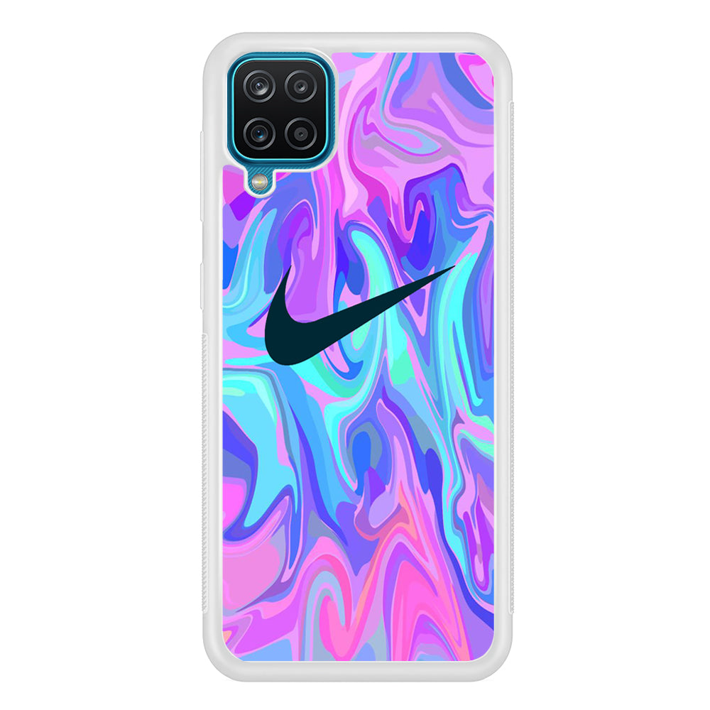 Nike Soft Marble Navy Logo Samsung Galaxy A12 Case