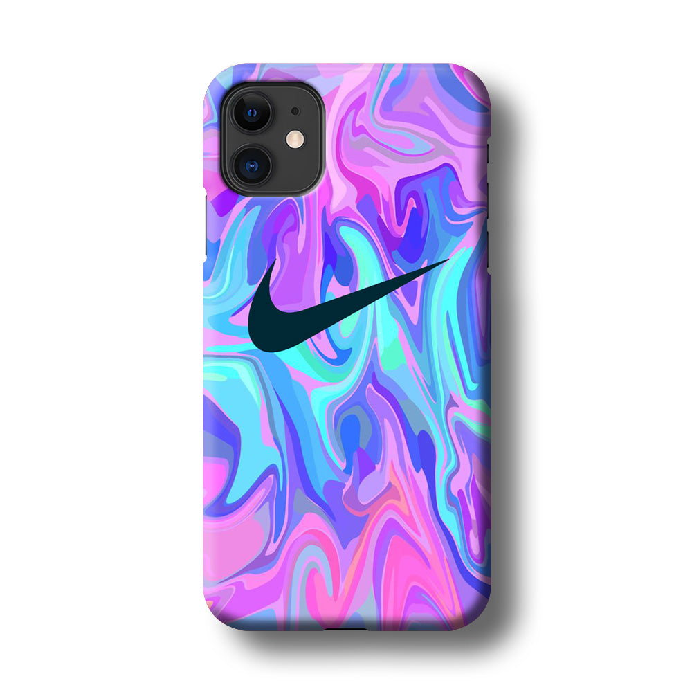 Nike Soft Marble Navy Logo iPhone 11 Case