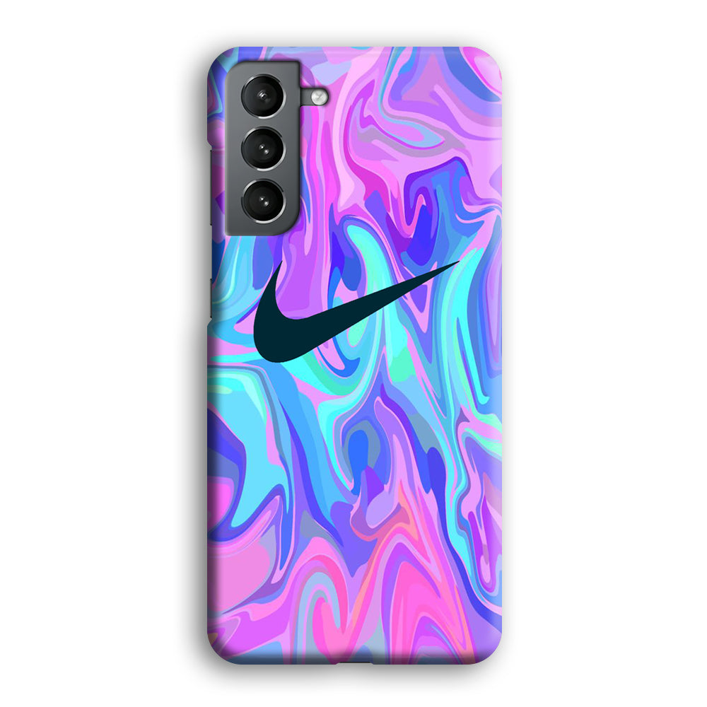 Nike Soft Marble Navy Logo Samsung Galaxy S21 Case