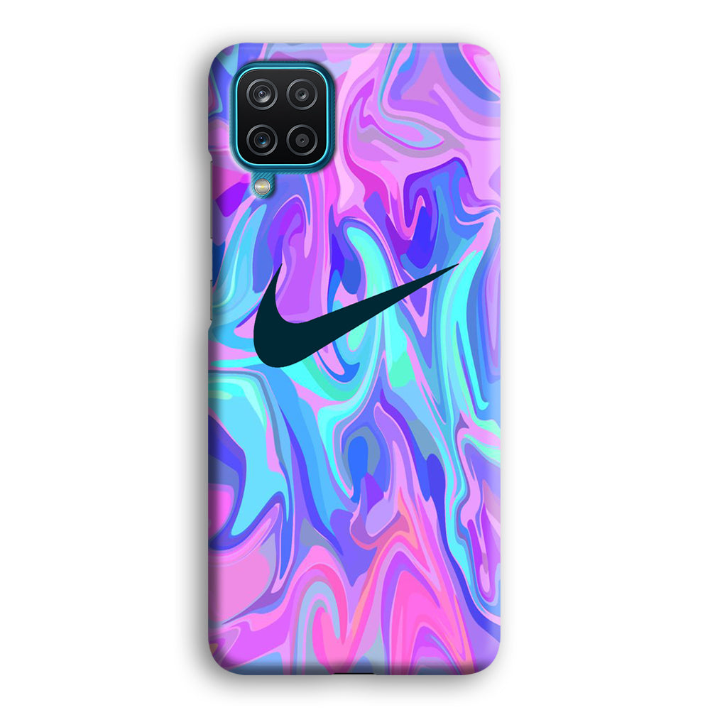 Nike Soft Marble Navy Logo Samsung Galaxy A12 Case