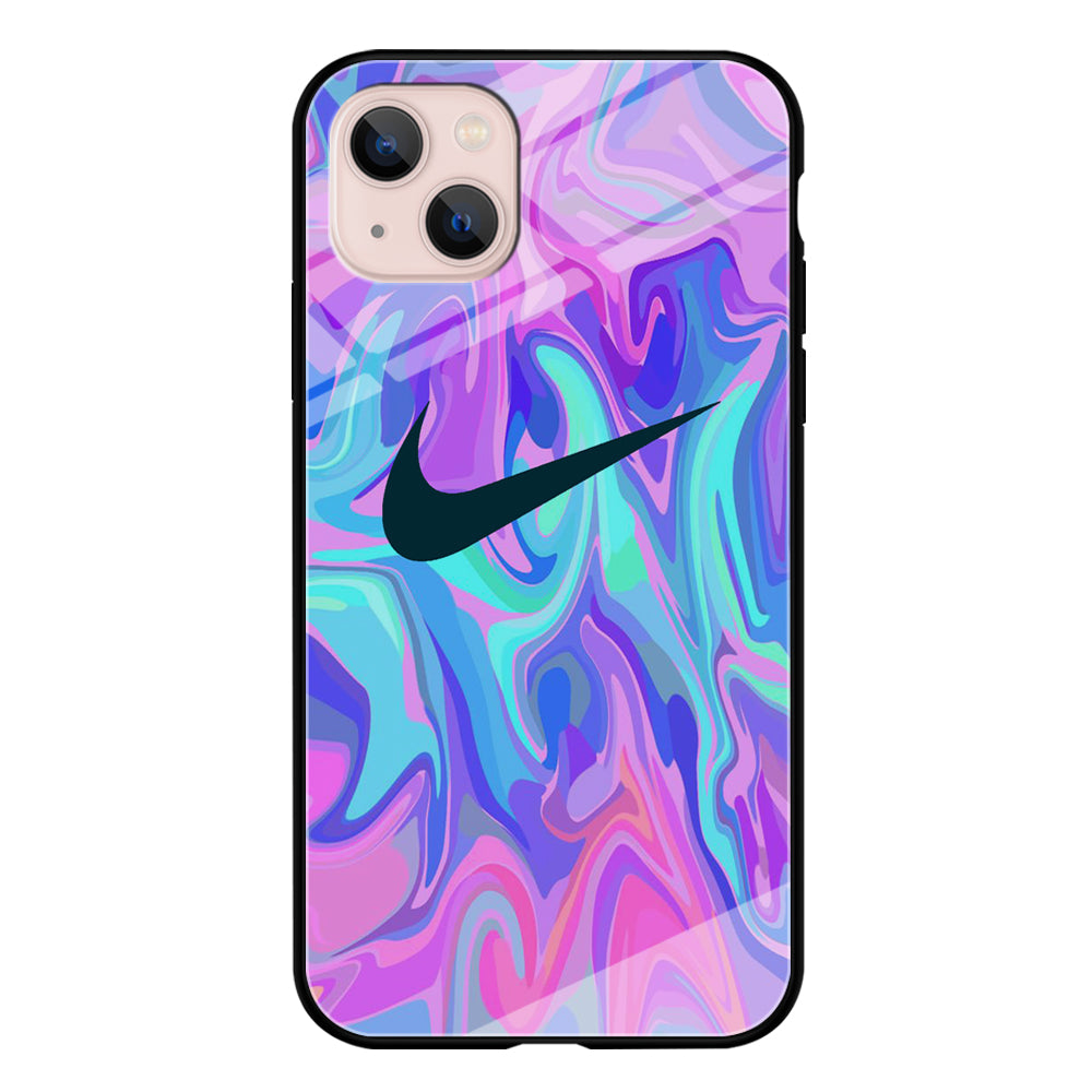 Nike Soft Marble Navy Logo iPhone 13 Case