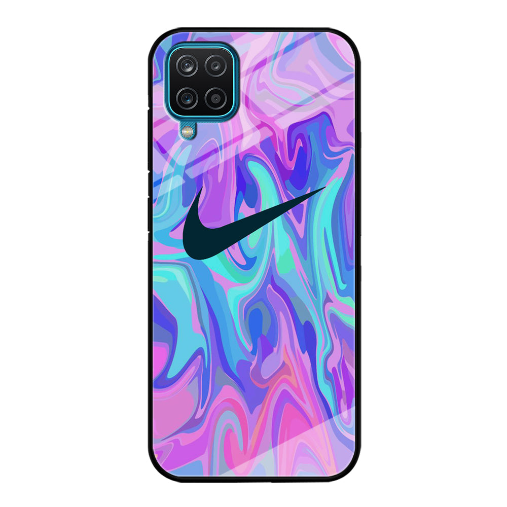 Nike Soft Marble Navy Logo Samsung Galaxy A12 Case