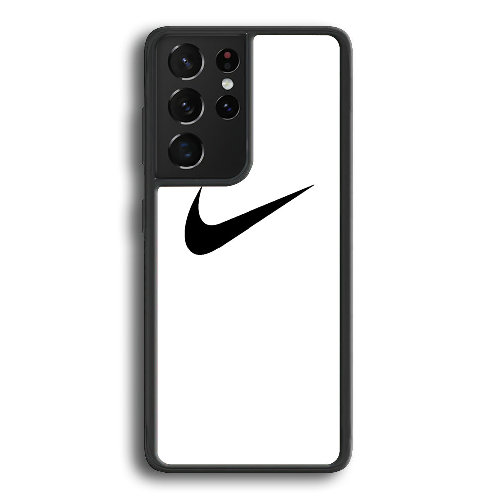 Nike White Milk Black Logo Samsung Galaxy S21 Ultra Case