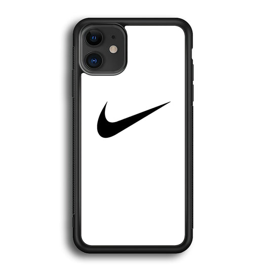 Nike White Milk Black Logo iPhone 12 Case