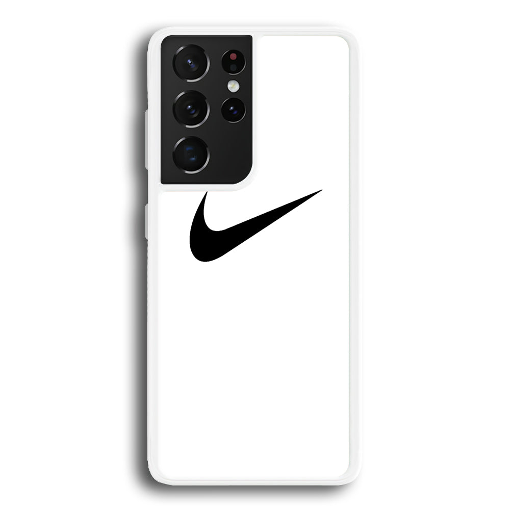 Nike White Milk Black Logo Samsung Galaxy S21 Ultra Case