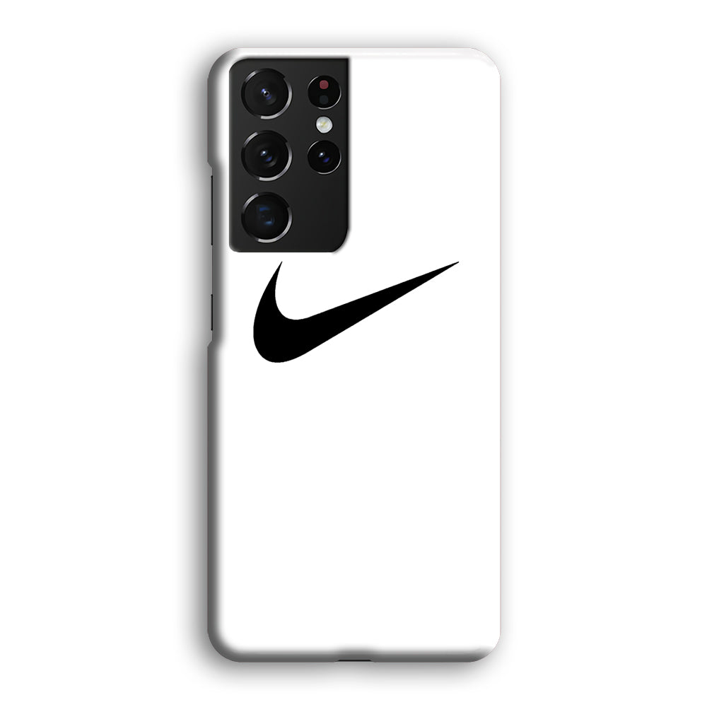 Nike White Milk Black Logo Samsung Galaxy S21 Ultra Case