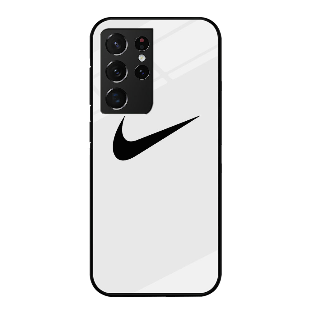 Nike White Milk Black Logo Samsung Galaxy S21 Ultra Case