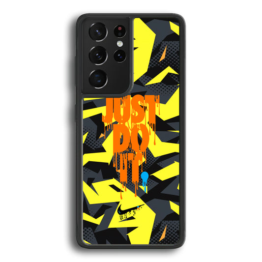 Nike Yellow Abstract Shapes Samsung Galaxy S21 Ultra Case