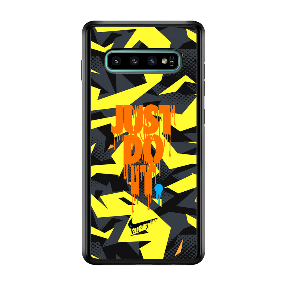 Nike Yellow Abstract Shapes Samsung Galaxy S10 Plus Case