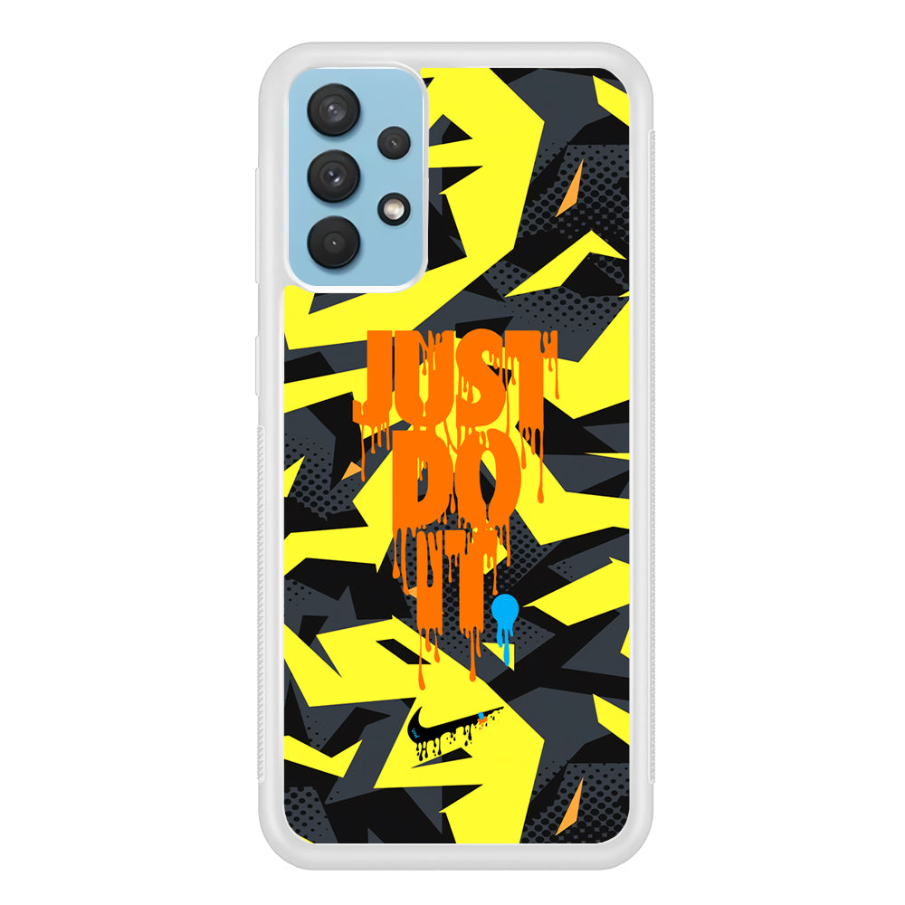 Nike Yellow Abstract Shapes Samsung Galaxy A32 Case