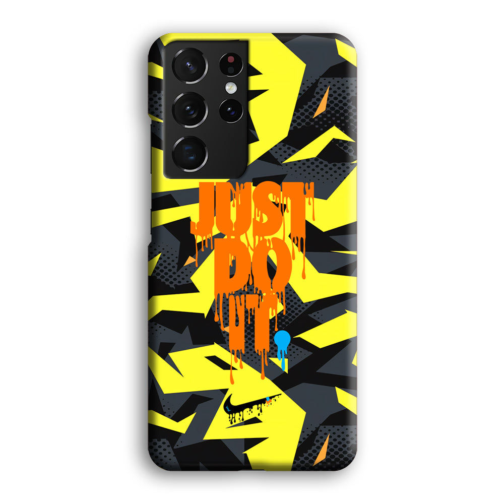 Nike Yellow Abstract Shapes Samsung Galaxy S21 Ultra Case