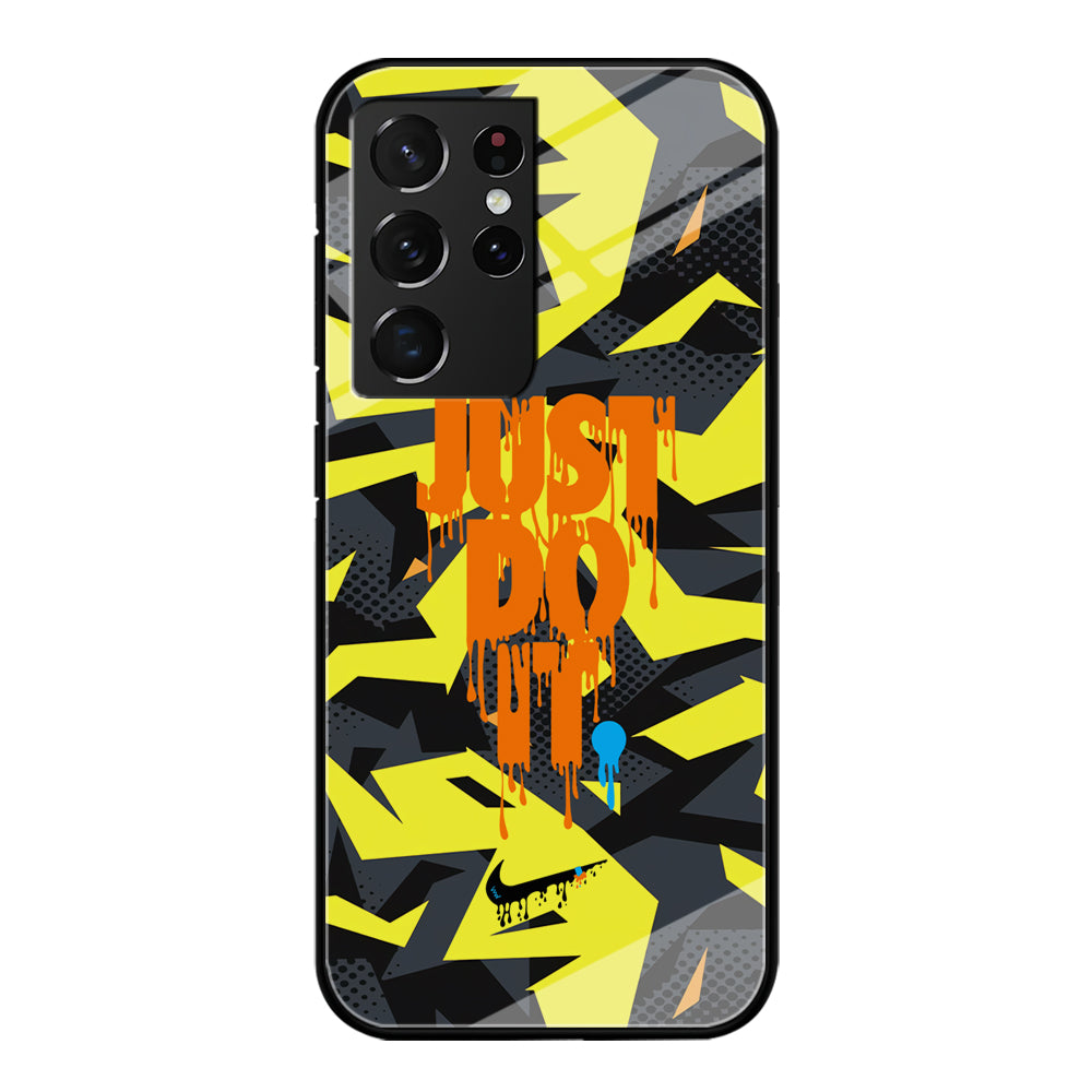 Nike Yellow Abstract Shapes Samsung Galaxy S21 Ultra Case