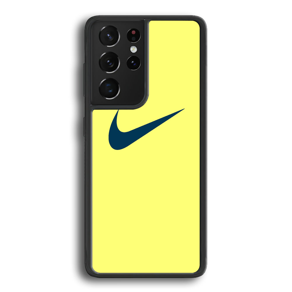 Nike Yellow Simple Logo Samsung Galaxy S21 Ultra Case