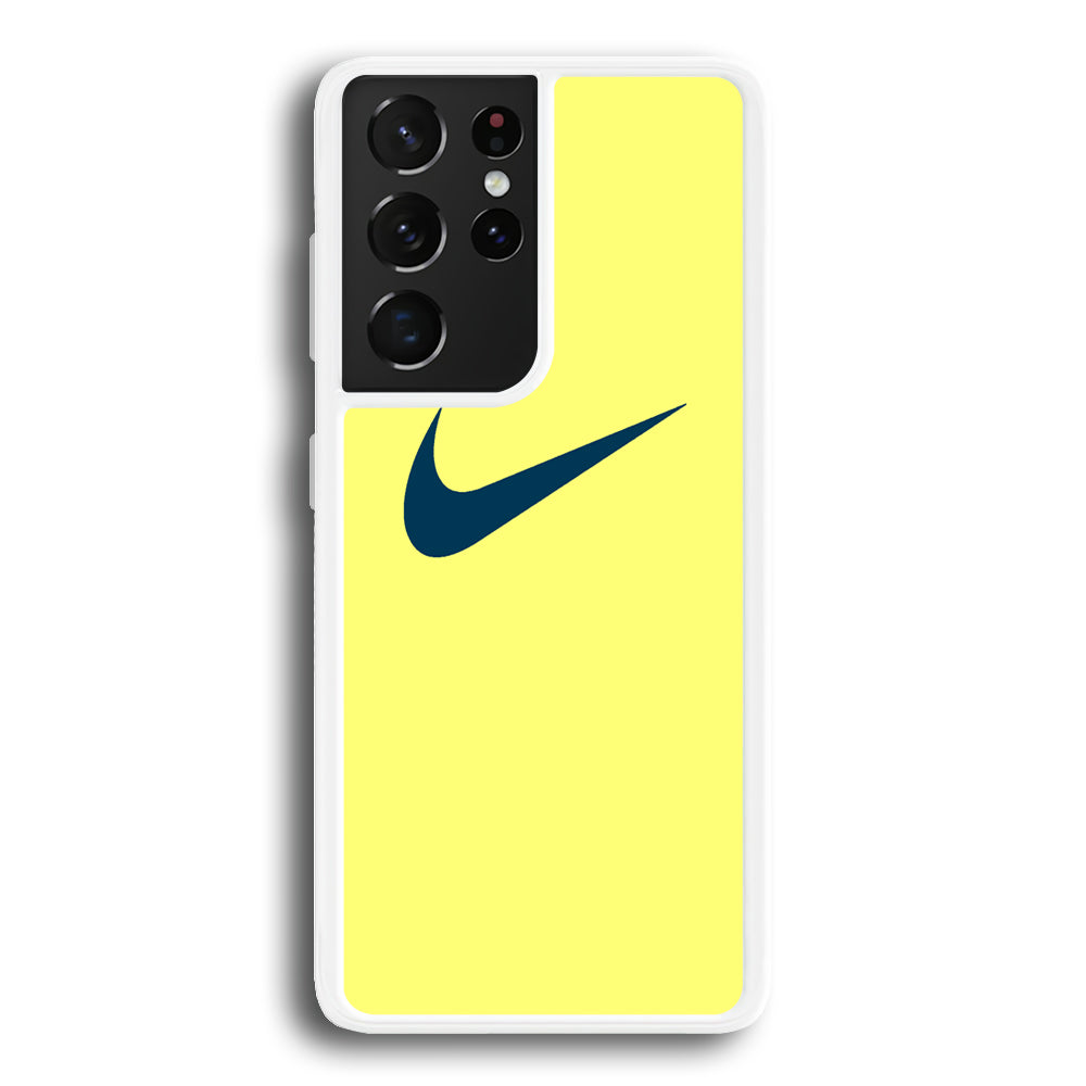 Nike Yellow Simple Logo Samsung Galaxy S21 Ultra Case