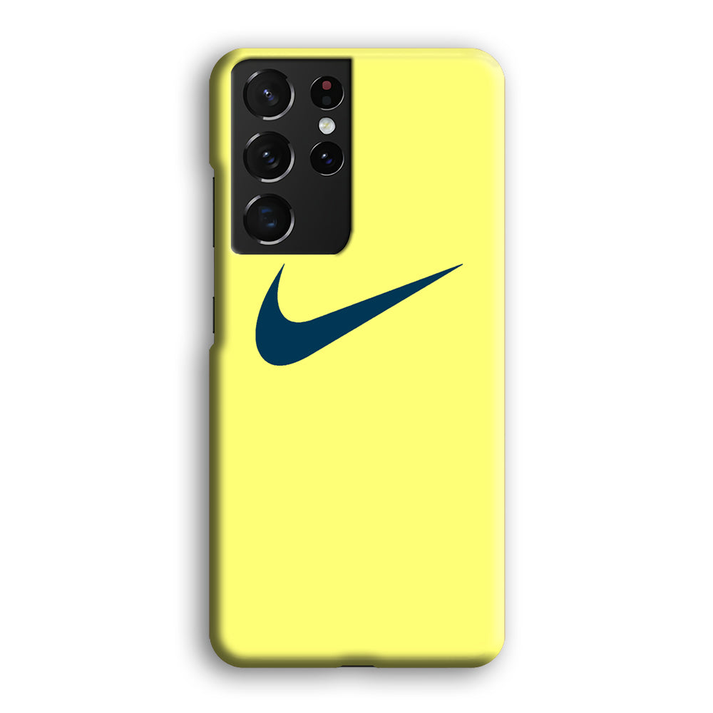 Nike Yellow Simple Logo Samsung Galaxy S21 Ultra Case