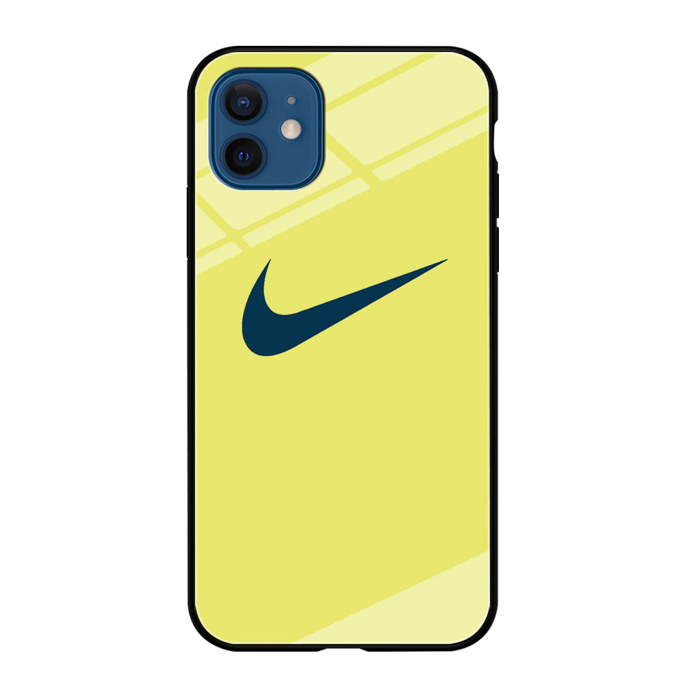 Nike Yellow Simple Logo iPhone 12 Case