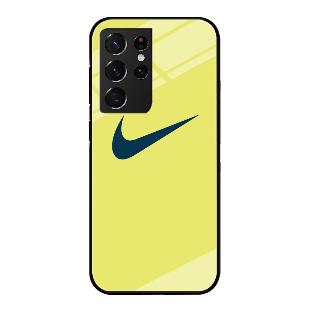 Nike Yellow Simple Logo Samsung Galaxy S21 Ultra Case