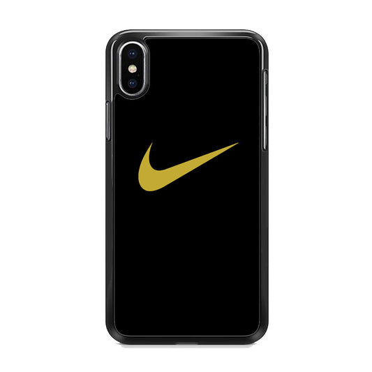 Nike Gold Logo Black iPhone X Case
