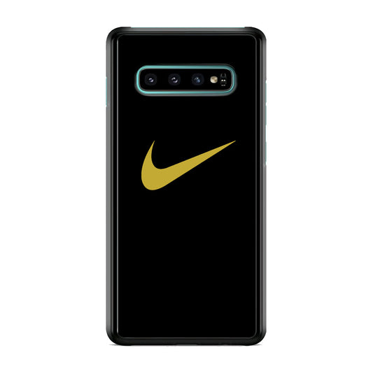 Nike Gold Logo Black Samsung Galaxy S10 Case